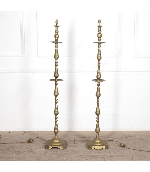Pair of 20th Century Candlestick Floor Lamps