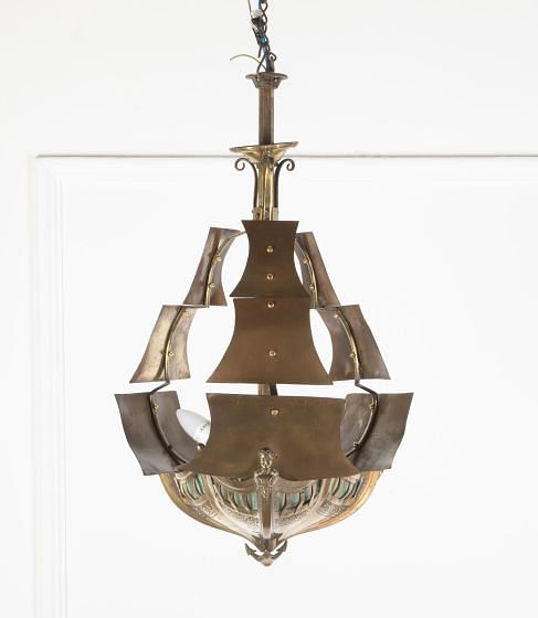 Banksway Art Deco Gilt Bronze Ceiling Light