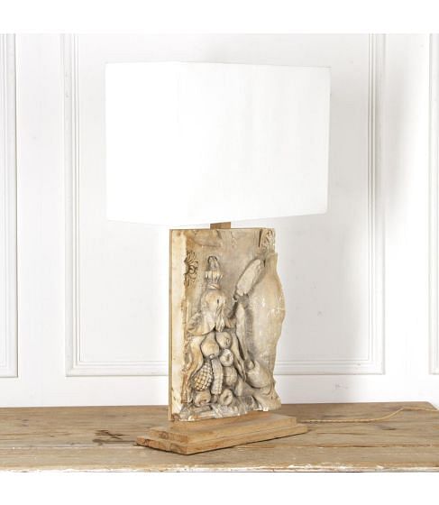 19th Century Single Stone Fragment Lamp