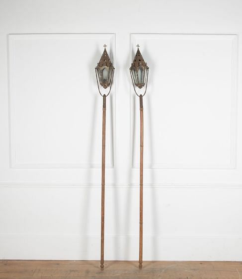 Pair of 19th Century Neo-Gothic Processional Lanterns