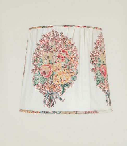 Large 19th Century French Floral Motif Cotton Lampshade