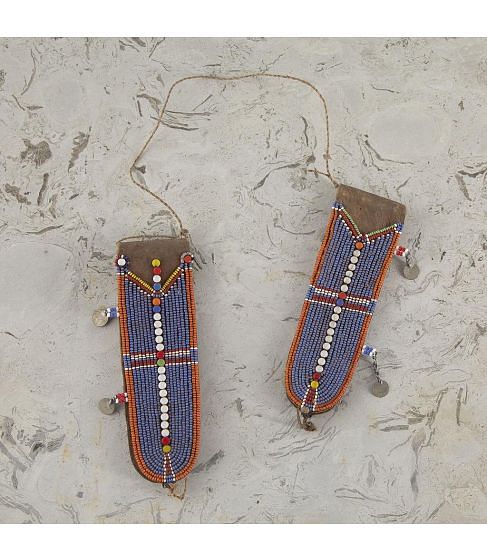 Pair of Maasai Traditional Beaded Ear Pieces