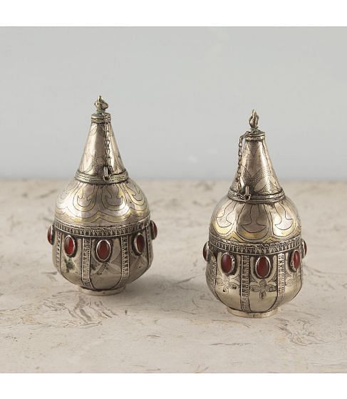 19th Century Silver Turkmen Perfume Bottle