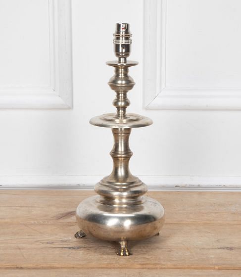 20th Century French Silver Plated Table Lamp