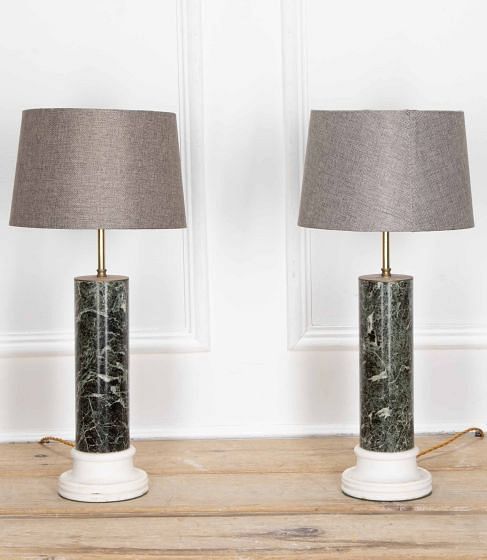 Pair of 19th Century Italian Marble Lamps