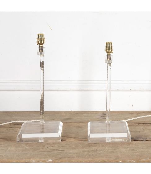 Pair of 20th Century Lucite Table Lamps