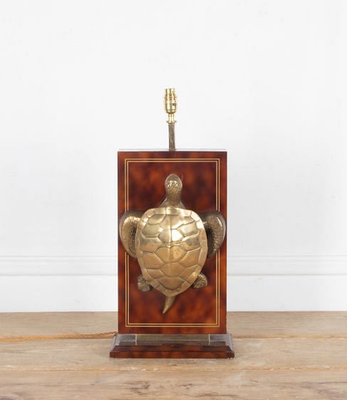 20th Century Brass Turtle Lamp