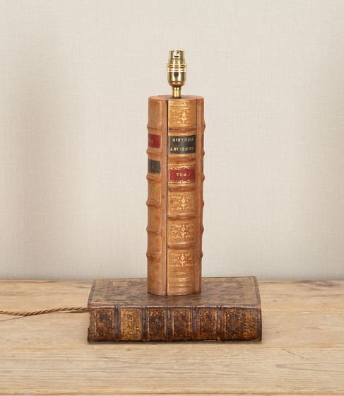 20th Century French Leather Book Lamp