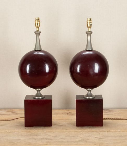 Pair of 20th Century French Table Lamps by Philippe Barbier