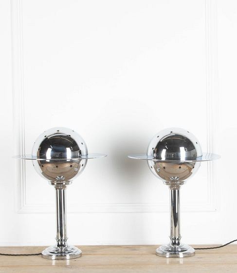 Pair of Contemporary Handmade Lamps by Former NASA Engineer