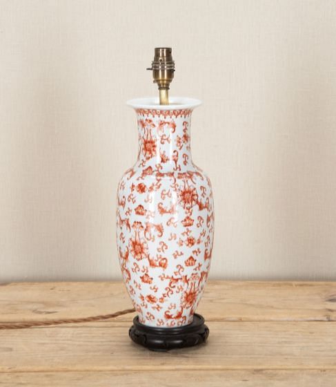 20th Century English China Table Lamp