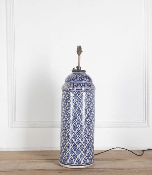 19th Century Blue and White Jar Table Lamp