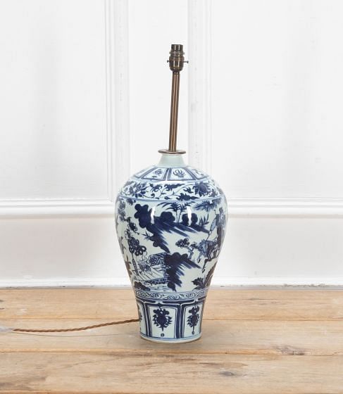 20th Century Chinese Blue and White Lamp