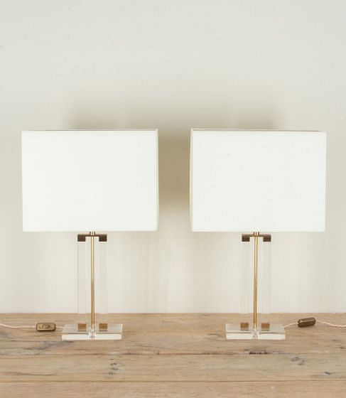 Pair of 20th Century Italian Lucite Lamps