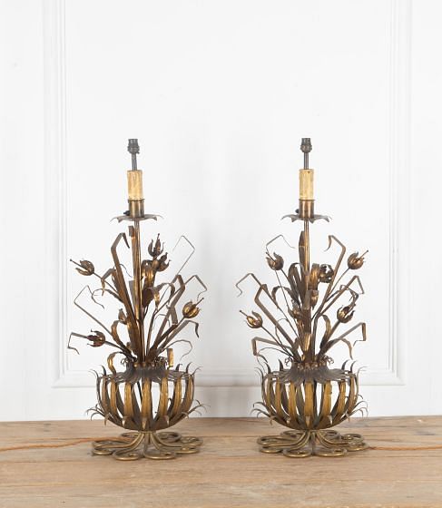 Pair of Spanish Tole Lamps