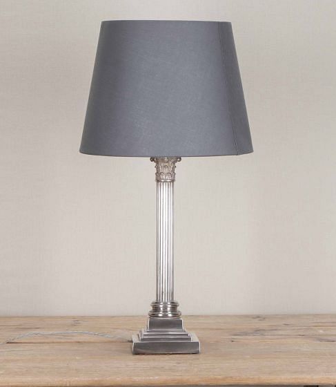 20th Century Silver Plated Corinthian Column Table Lamp