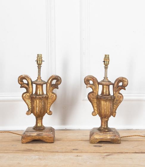 Pair of 19th Century Gilt Lamps