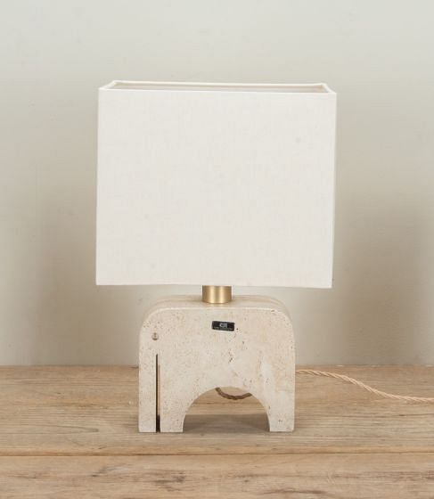 Mid-Century Italian Manelli Bros Travertine Table Lamp