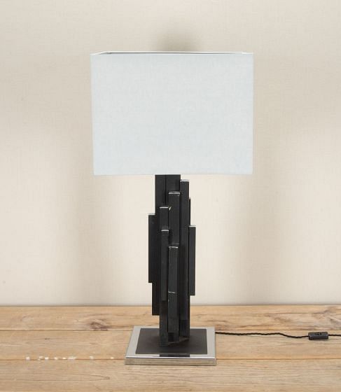 Large 20th Century French Brutalist Table Lamp