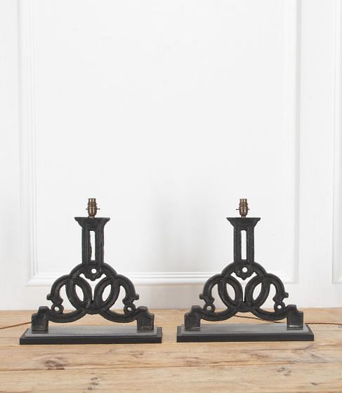 Pair of 19th Century Lamps Converted from Metal Fragments