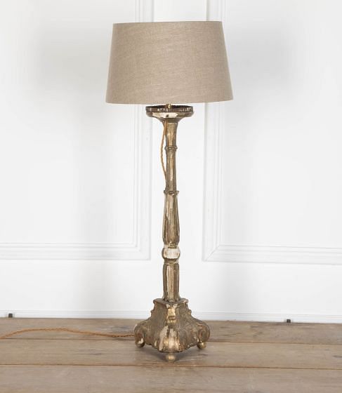 19th Century French Candlestick Lamp