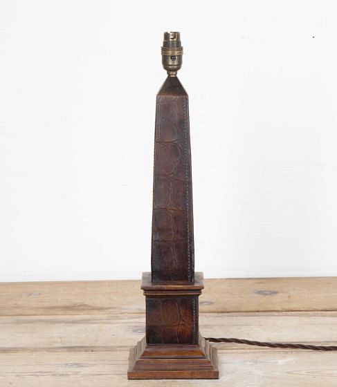 20th Century French Leather Table Lamp