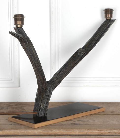 21st Century Contemporary Bronze Cast Twin Branch Table Lamp