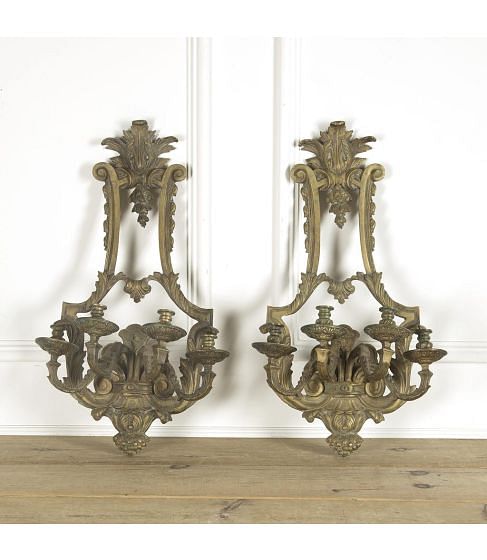 Pair of Large 19th Century French Bronze Appliques