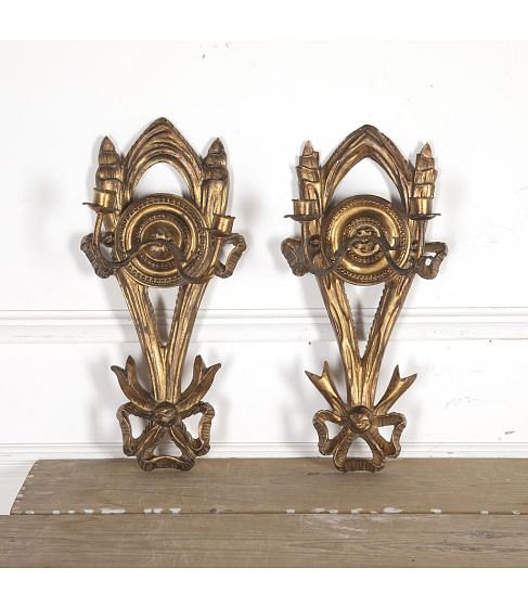 Pair of 19th Century French Gilded Sconces