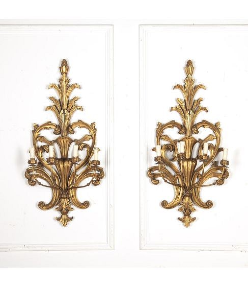 19th Century Italian Giltwood Wall Lights