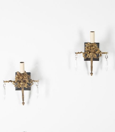 Pair of French Gilt Grape Vine Wall Sconces
