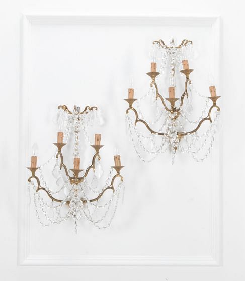 20th Century Louis XVI Cut Glass Wall Lights