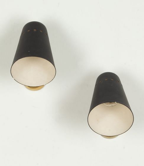 Pair of 20th Century Stilnovo Style Cone Shaped Wall Appliqués