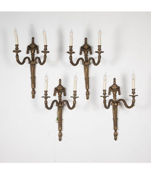 Set of Four 19th Century French Bronze Wall Lights
