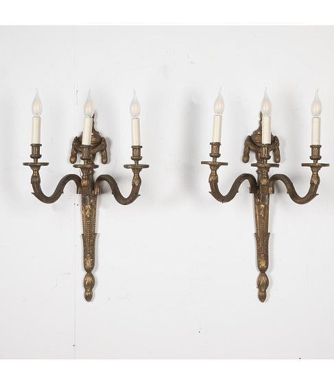 Pair of 19th Century French Bronze Wall Lights