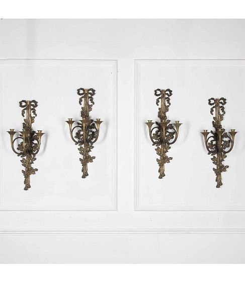 Set of Four Large 19th Century French Wall Sconces
