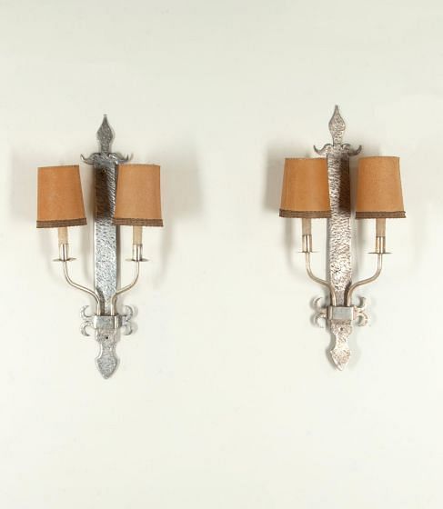 Pair of 20th Century Spanish Arts & Crafts Wall Lights
