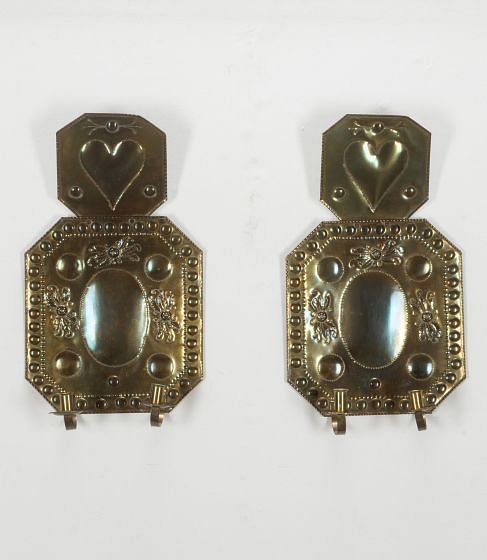Pair of 19th Century Swedish Pressed Brass Wall Lights