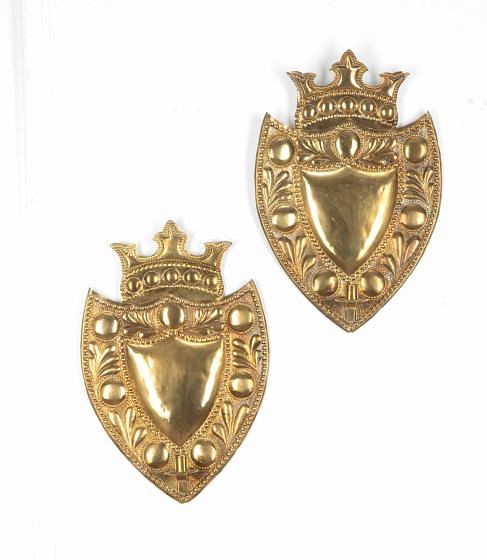 Pair of 19th Century Swedish Pressed Brass Wall Sconces