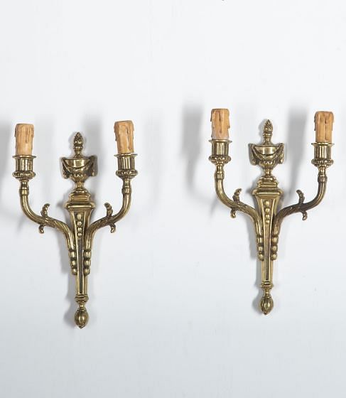 Pair of French 19th Century Cast Wall Lights
