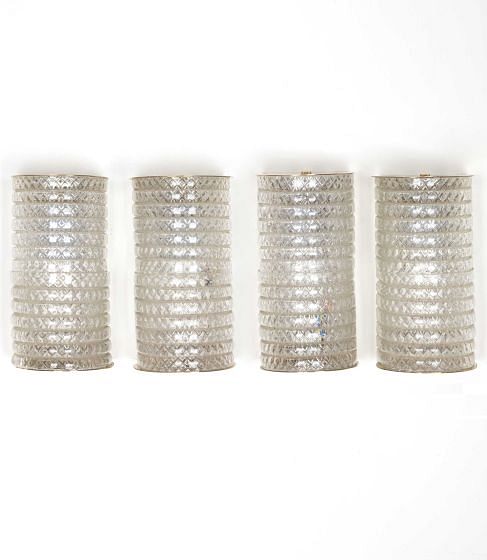 Set of Four Mid-Century Swedish Carl Fagerlund Glass Wall Lights