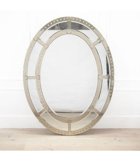Large 20th Century Oval Mirror
