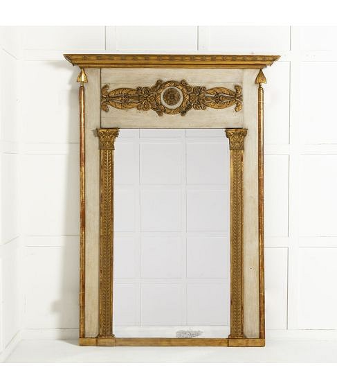SALE: Large 19th Century French Gilded and Painted Mirror