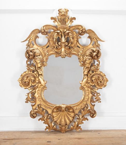 Large Italian Florentine Giltwood Mirror