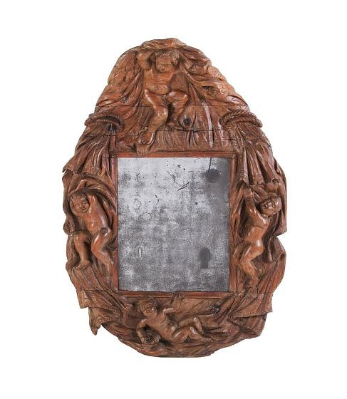 18th Century Italian Carved Pine Mirror