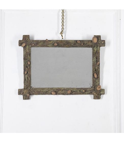 20th Century French Folk Art Log Framed Mirror