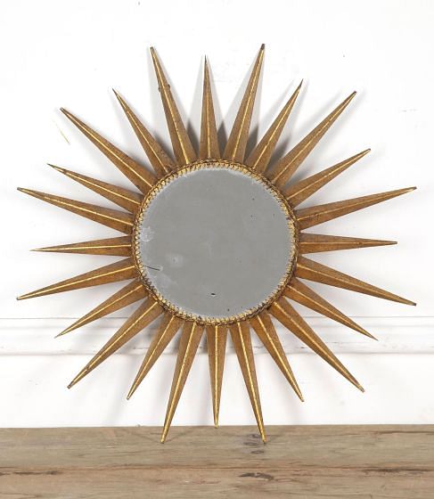 20th Century Giltmetal Spanish Sunburst Mirror