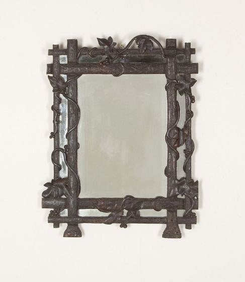 19th Century French Black Forest Style Carved Mirror