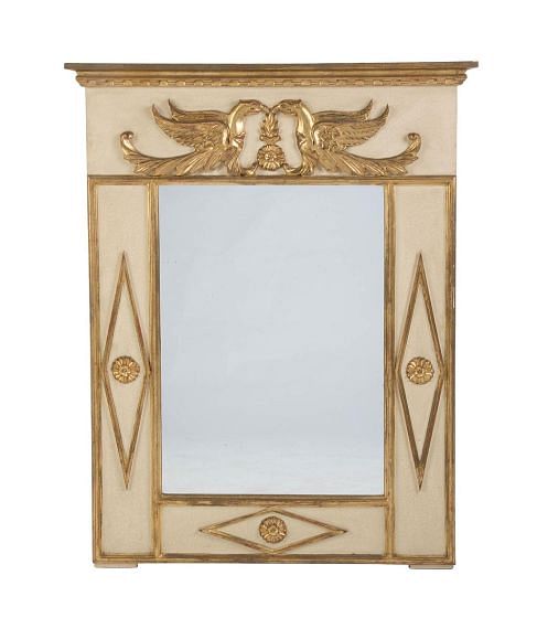 Decorative French Painted and Gilt Parcel Mirror