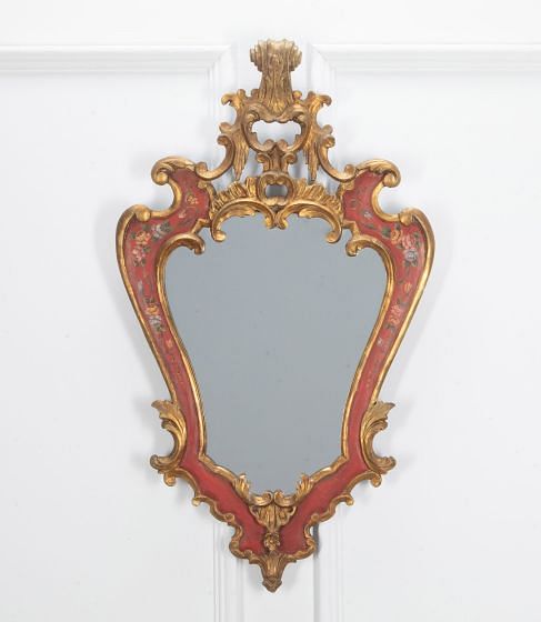 20th Century Rococo Venetian Style Painted Mirror